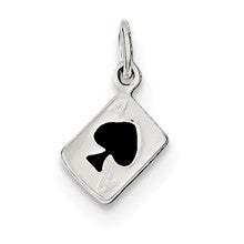 Sterling Silver Enameled Ace Of Spades Card Charm hide-image