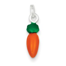 Sterling Silver Enameled Polished Carrot Charm hide-image