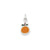 Enameled Orange Charm in Sterling Silver