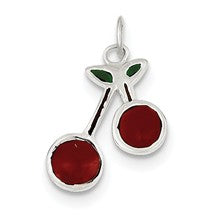 Sterling Silver Enameled Cherries Charm hide-image
