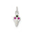 Enameled Ice Cream Cone Charm in Sterling Silver