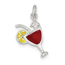 Sterling Silver Enameled Margarita Glass Charm hide-image