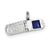 Flower Enamel Movable Cell Phone Charm in Sterling Silver