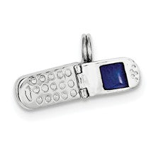 Sterling Silver Flower Enamel Movable Cell Phone Charm hide-image