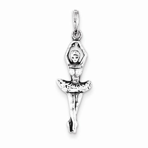 Sterling Silver Antiqued Ballerina Pendant, Pendants for Necklace