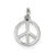 Polished Peace Sign Charm in Sterling Silver