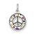 Enameled Peace Sign Charm in Sterling Silver