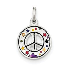 Sterling Silver Enameled Peace Sign Charm hide-image