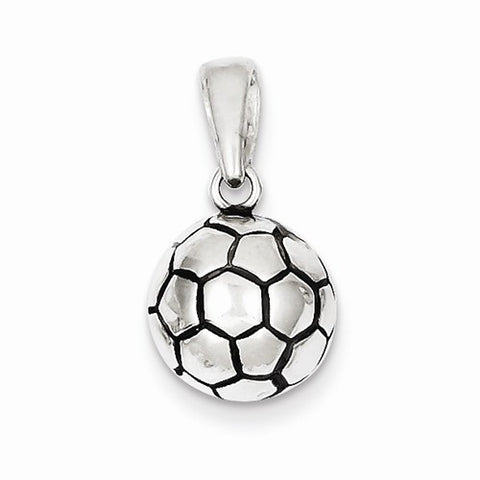 Sterling Silver Antiqued Soccer Ball pendant, Delightful Pendants for Necklace