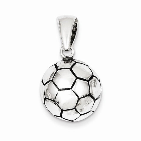 Sterling Silver Antiqued Soccer Ball pendant, Fine Pendants for Necklace