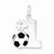 Sterling Silver Enameled & Polished Number One Soccer Pendant, Pendants for Necklace