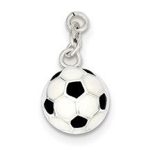 Sterling Silver Enameled Soccer Ball Charm hide-image