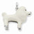 Sterling Silver White Enamel Poodle Pendant, Pendants for Necklace