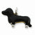 Sterling Silver Black Enamel Dachshund Pendant, Pendants for Necklace