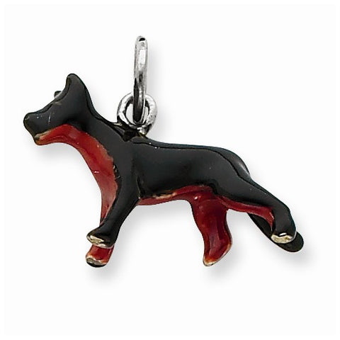 Sterling Silver Enameled German Shepherd Pendant, Pendants for Necklace