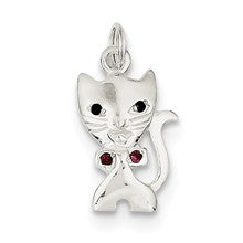 Sterling Silver Enameled Cat Charm hide-image