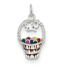 Sterling Silver Enameled Easter Basket Charm hide-image