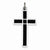 Sterling Silver Brushed & Polished Enamel Black Cross Pendant, Pendants for Necklace