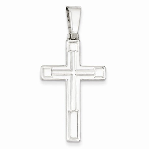 Sterling Silver Polished Cross Pendant, Pretty Pendants for Necklace