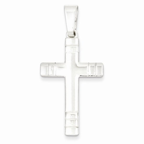 Sterling Silver Polished Cross Pendant, Stylish Pendants for Necklace