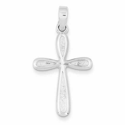 Sterling Silver Polished and Textured Cross pendant, Pretty Pendants for Necklace