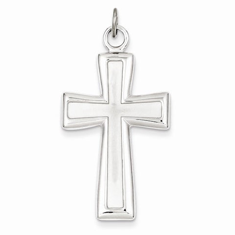 Sterling Silver Polished and Satin Cross Pendant, Pendants for Necklace