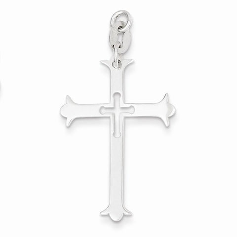 Sterling Silver Polished Cross Pendant, Appealing Pendants for Necklace