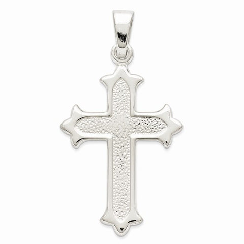 Sterling Silver Polished and Textured Cross pendant, Exquisite Pendants for Necklace