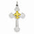 Sterling Silver & Gold Plated Cross & Fleur de lis Pendant, Pendants for Necklace
