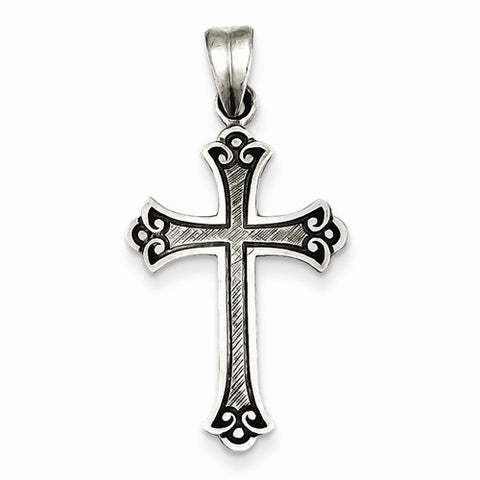 Sterling Silver Antiqued Cross Pendant, Stylish Pendants for Necklace
