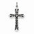 Sterling Silver with Black Epoxy Cross Pendant, Pendants for Necklace