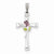 Sterling Silver Cross with Epoxy Rose Center Pendant, Pendants for Necklace