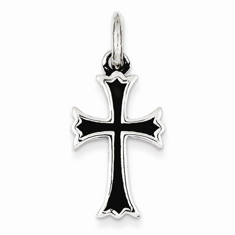 Sterling Silver Antiqued Cross Pendant, Charm