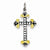 Sterling Silver Black Enamel and Vermeil Cross Pendant, Pendants for Necklace
