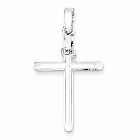 Sterling Silver Polished INRI Cross pendant, Pretty Pendants for Necklace