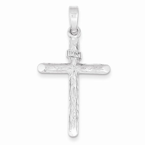 Sterling Silver Polished and Textured INRI Cross Pendant, Pendants for Necklace