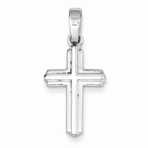 Sterling Silver Polished Cross pendant, Charm