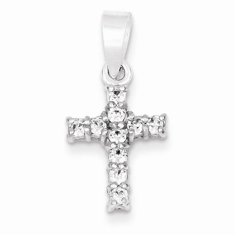 Sterling Silver CZ Cross Pendant, Alluring Pendants for Necklace