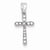 Sterling Silver Rhodium Plated CZ Cross pendant, Charm