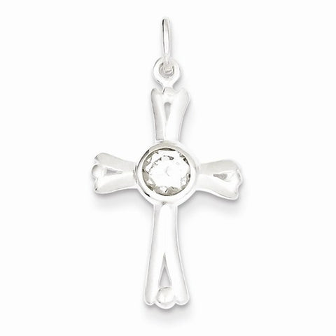 Sterling Silver CZ & Cross Pendant, Pendants for Necklace