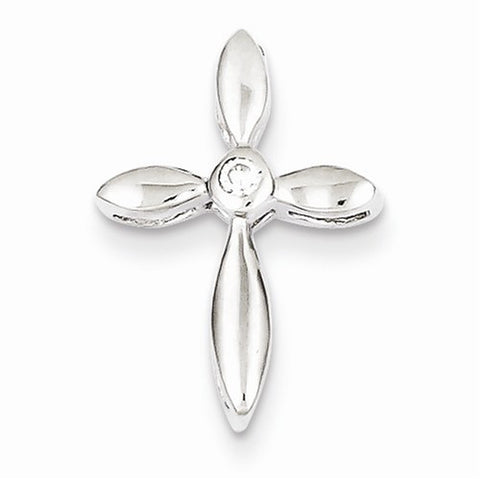 Sterling Silver Rhodium Plated CZ Cross pendant, Delightful Pendants for Necklace