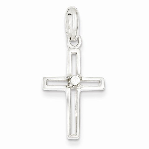 Sterling Silver CZ Cross Pendant, Exquisite Pendants for Necklace
