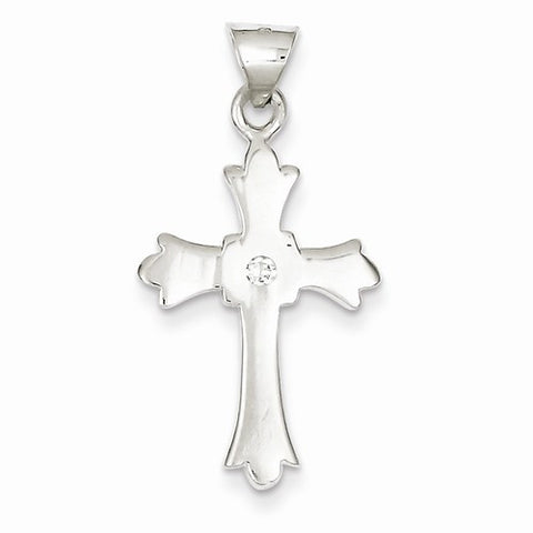 Sterling Silver CZ Cross Pendant, Gorgeous Pendants for Necklace