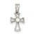 Sterling Silver Rhodium Plated CZ Open Cross pendant Charm hide-image