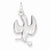 Sterling Silver Polished Dove with CZ Pendant, Pendants for Necklace