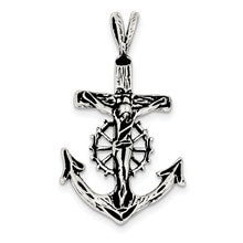 Sterling Silver Antiqued Mariner Crucifix Charm hide-image