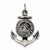Sterling Silver Antiqued Satin St Christopher Anchor Medal Pendant, Pendants for Necklace