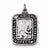 Sterling Silver Antiqued Square St. Christopher Medal Pendant, Pendants for Necklace