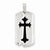 Sterling Silver Polished with Black Epoxy Cross Dog Tag Pendant, Pendants for Necklace