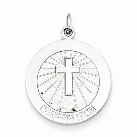 Sterling Silver Brushed Confirmation Medal Pendant, Pendants for Necklace